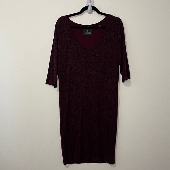 Scotch and soda Women’s Purple Leopard print 3/4 sleeves cotton dress in size 2 - Picture 2 of 7